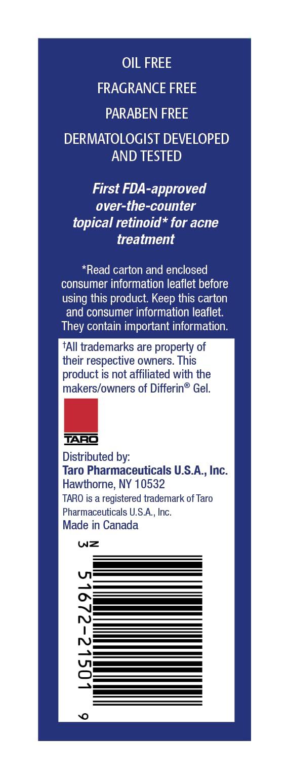 Taro Adapalene 0.1% Acne Treatment Gel (0.5oz)